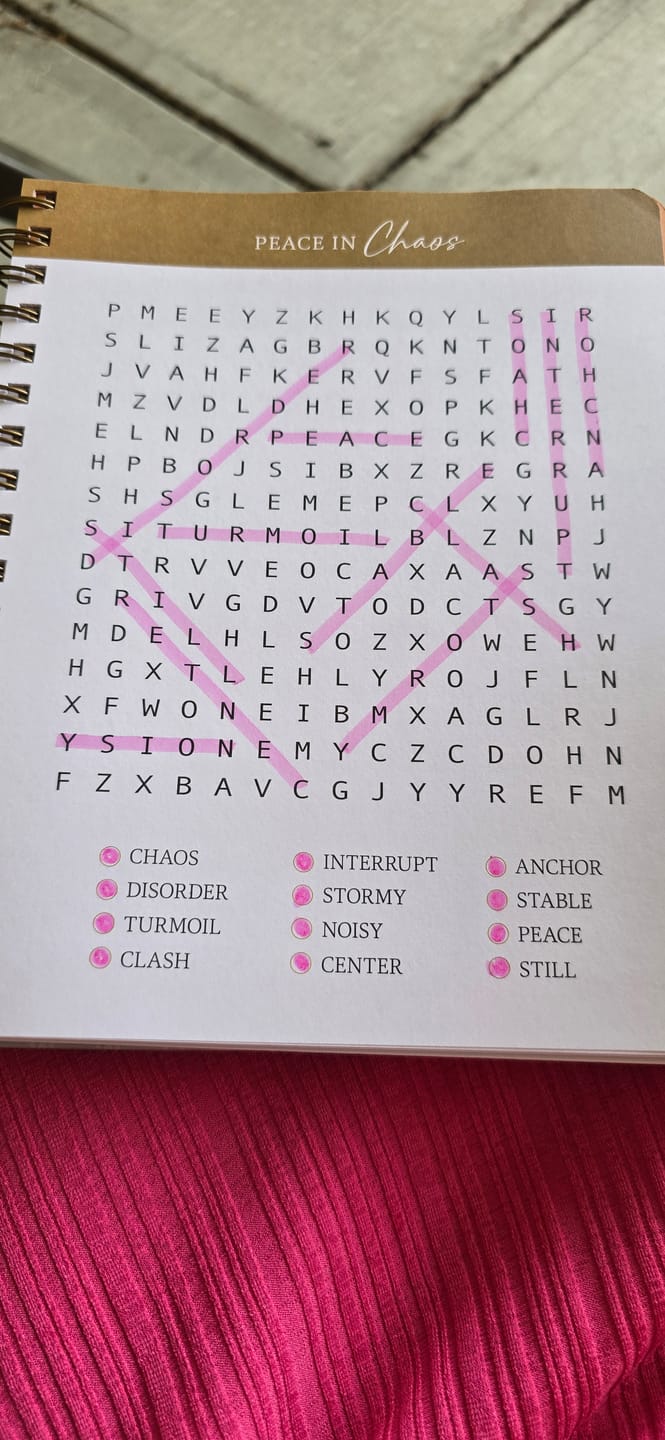 Customer photo review of Be Still: Word Search Devotional for Peace & Rest in God