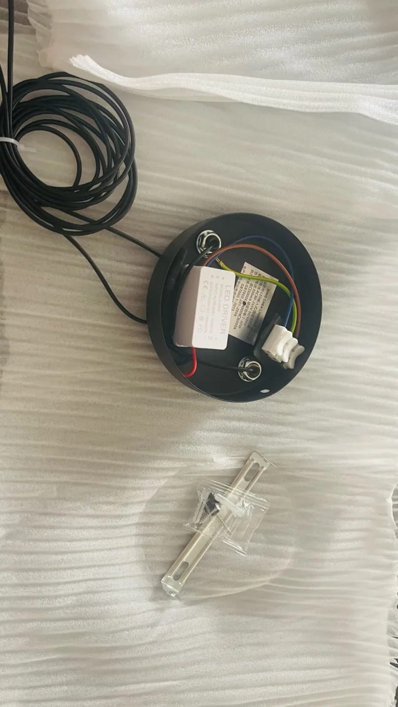 Customer photo review of Black Pendant Light for Bedroom, Acrylic Base, 30 cm