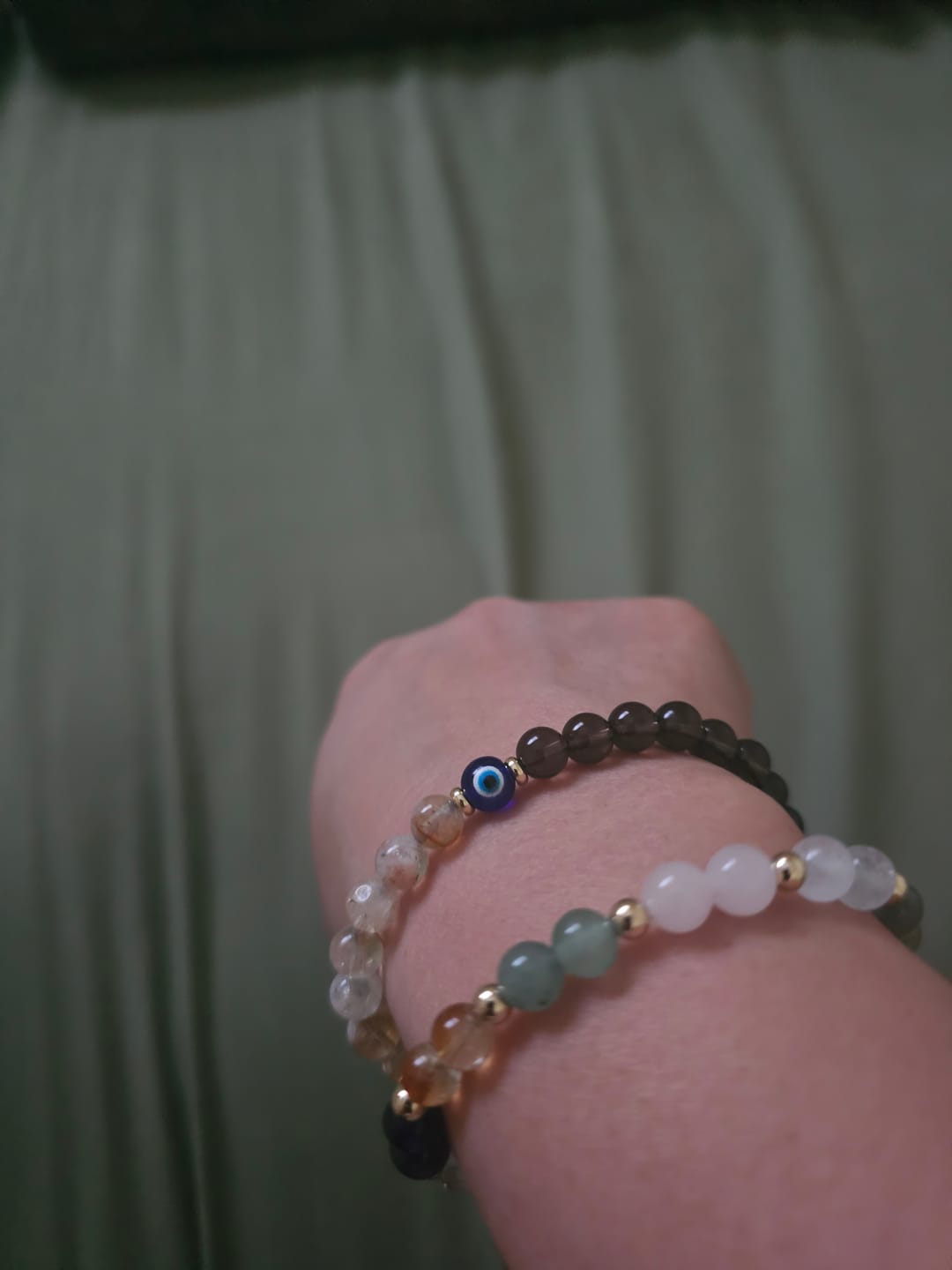Customer photo review of Eclipse Abundance Reset Smoky Quartz and Citrine Bracelet