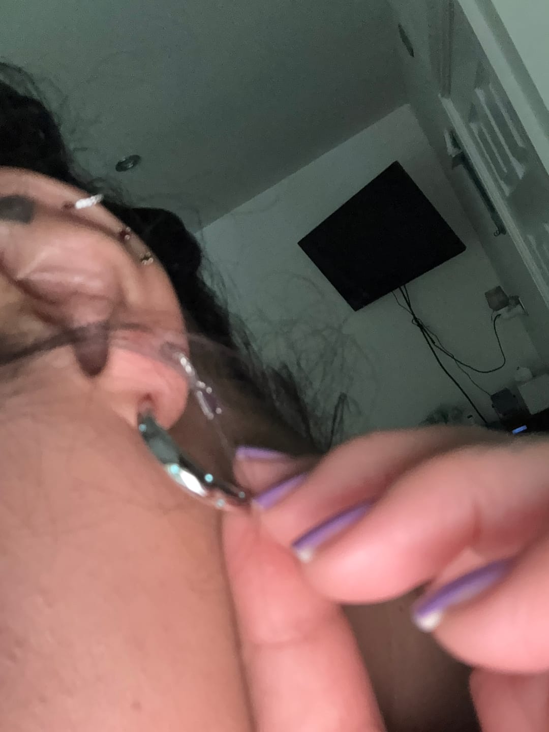Customer photo review of Skye Silver Turquoise Chunky Half-Hoop Earrings