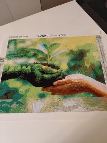 Customer photo review of A Little World in Your Hand | Diamond Painting Kit