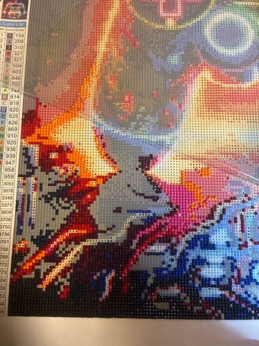 Customer photo review of A Neon Symphony of Play | Diamond Painting Kit