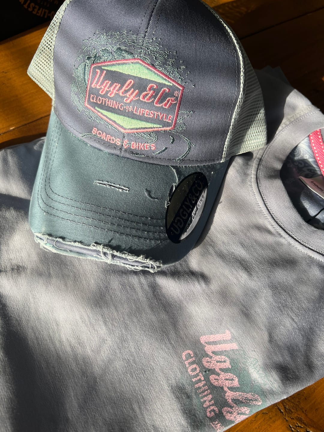 Customer photo review of Purple Surf Diamond Trucker Hat