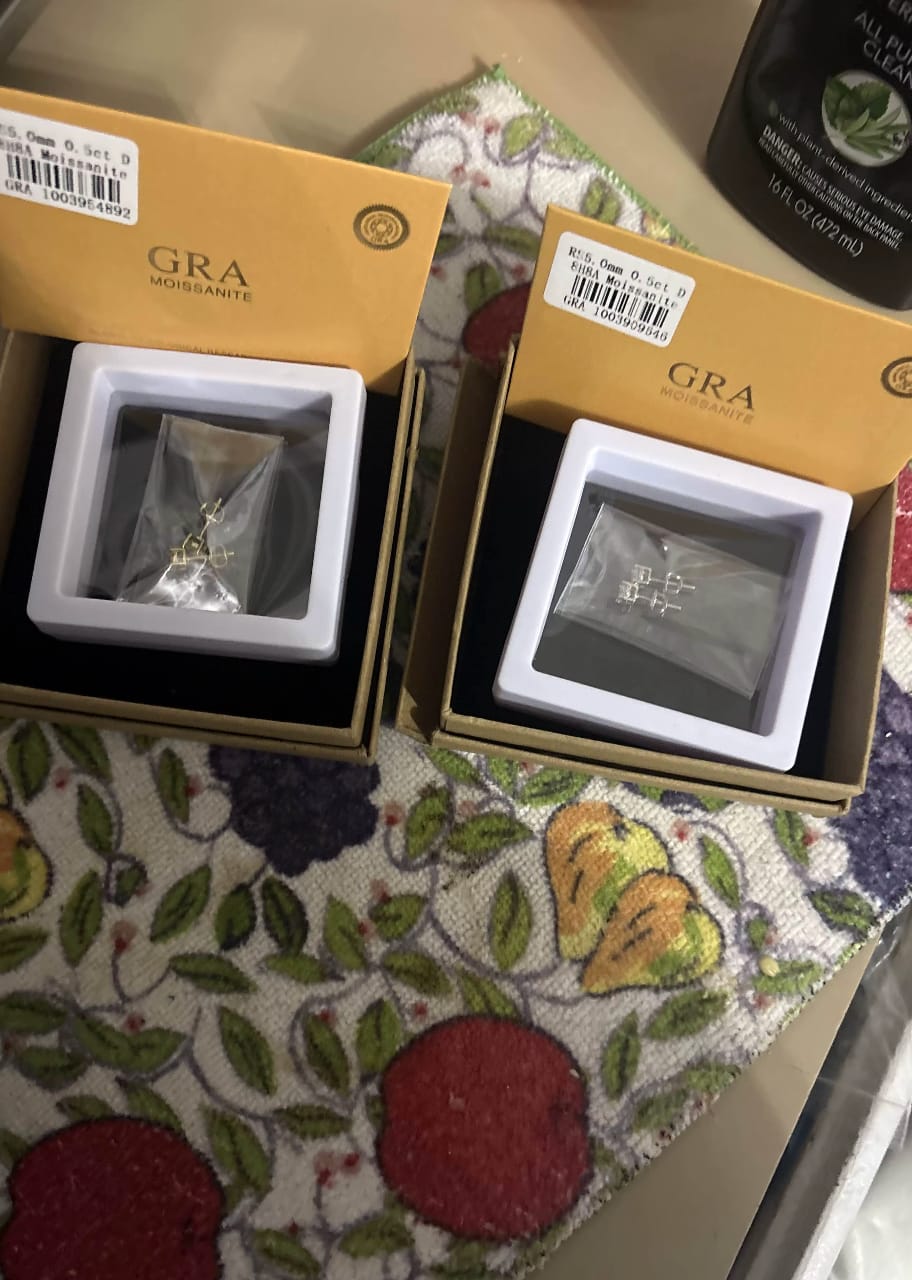 Customer photo review of GL Classic Solitaire  S925 Silver Moissanite Earrings