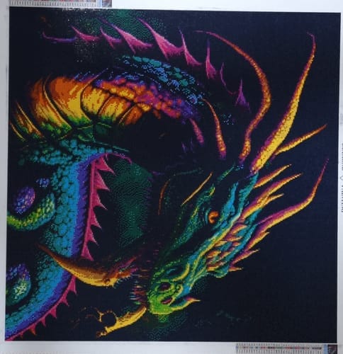 Customer photo review of Japanese Dragon | AB Diamond Painting Kit