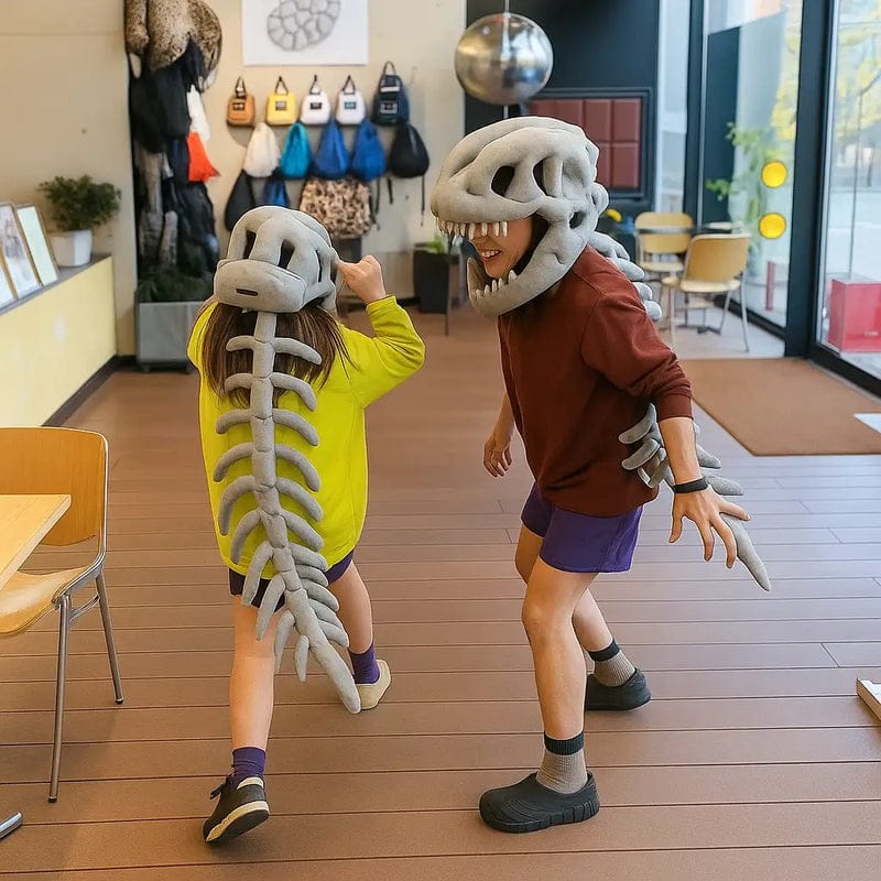 Customer photo review of Skeledino™ Dinosaur Skeleton Plush Costume – Kids & Adult Sizes