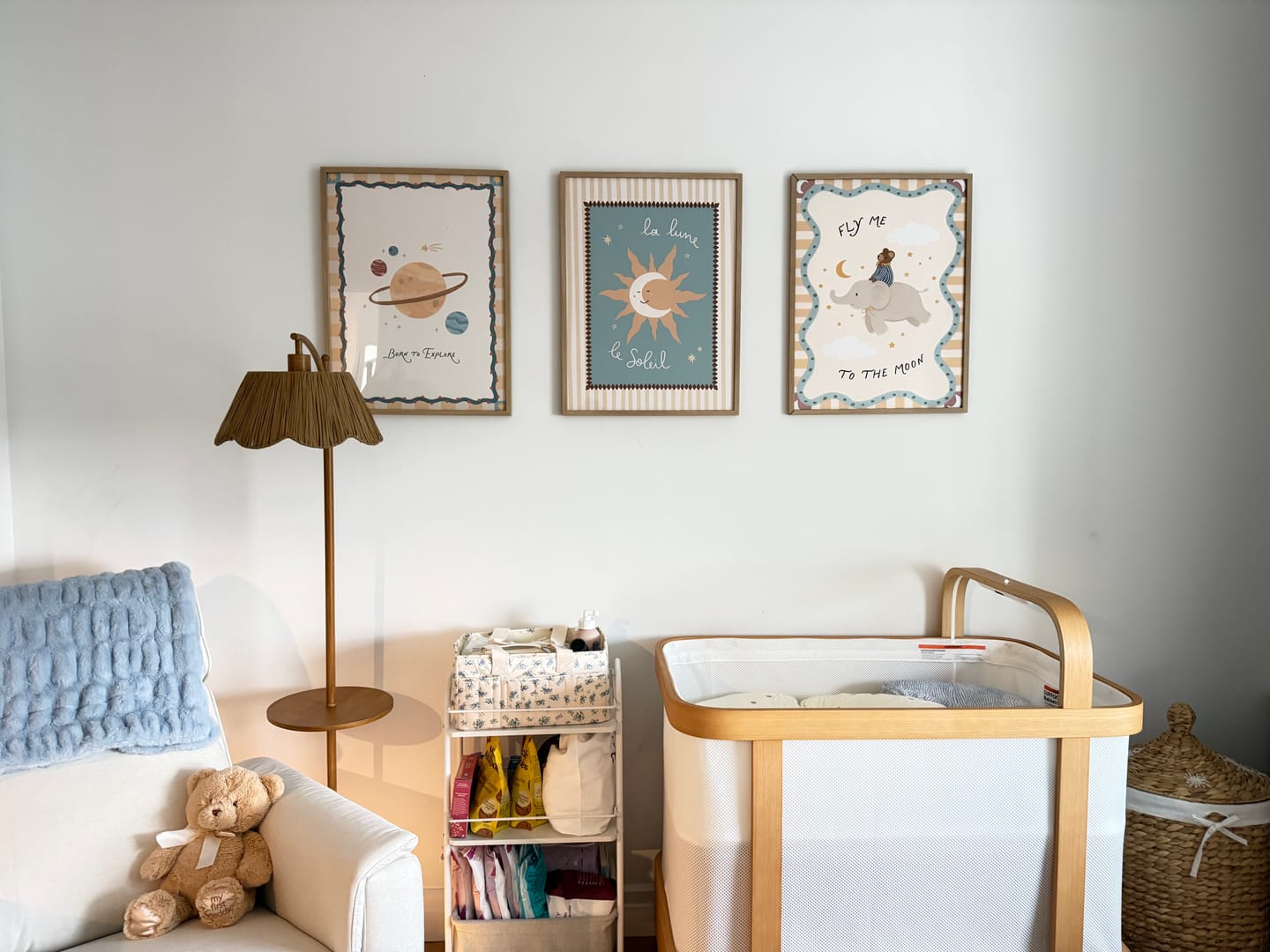 Customer photo review of Celestial Moon, Sun & Planets – Nursery & Kids Wall Art Set of 3