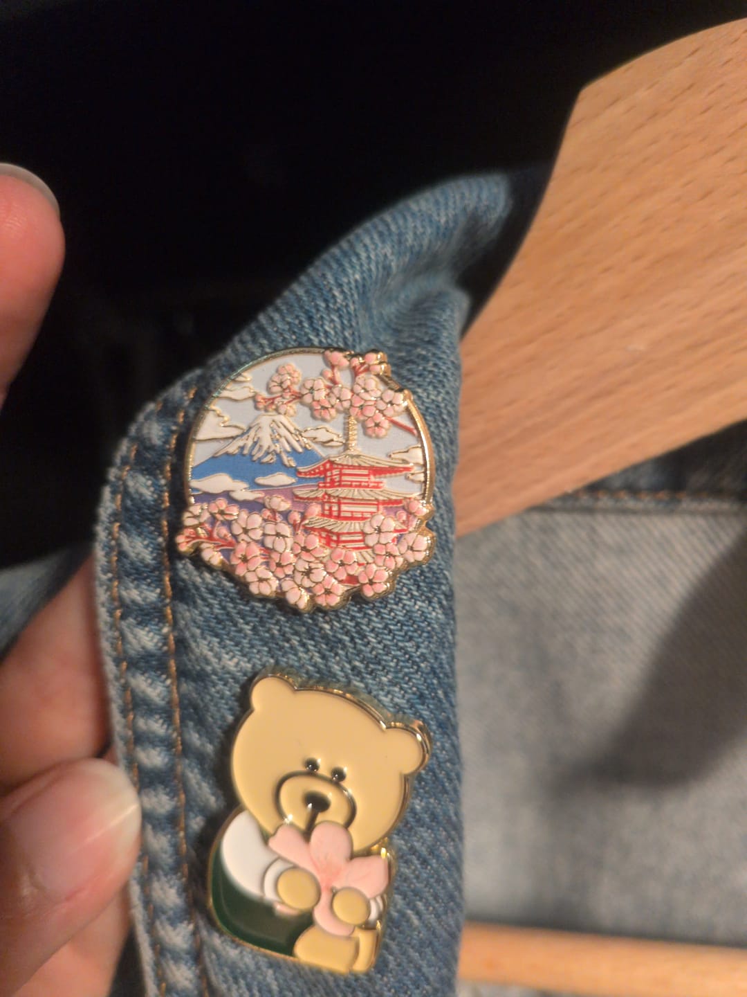 Customer photo review of Pin's Japonais en Métal Temple, Fuji et Sakura