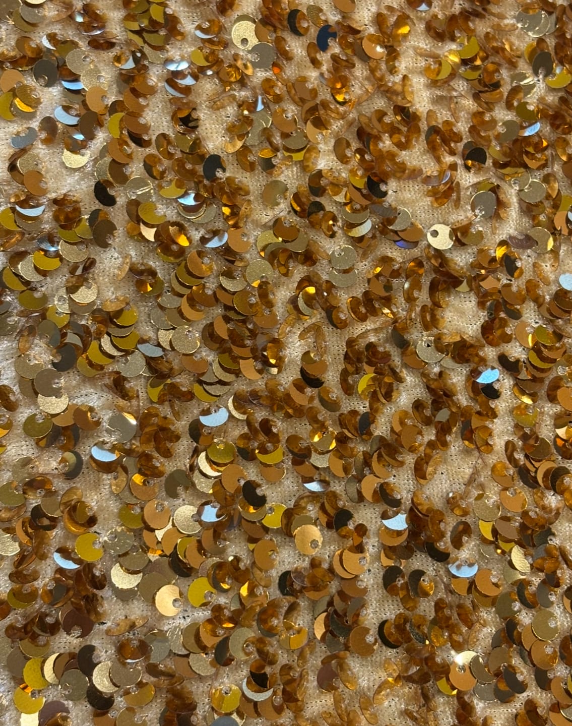 Customer photo review of Bright Gold Sequin on Velvet