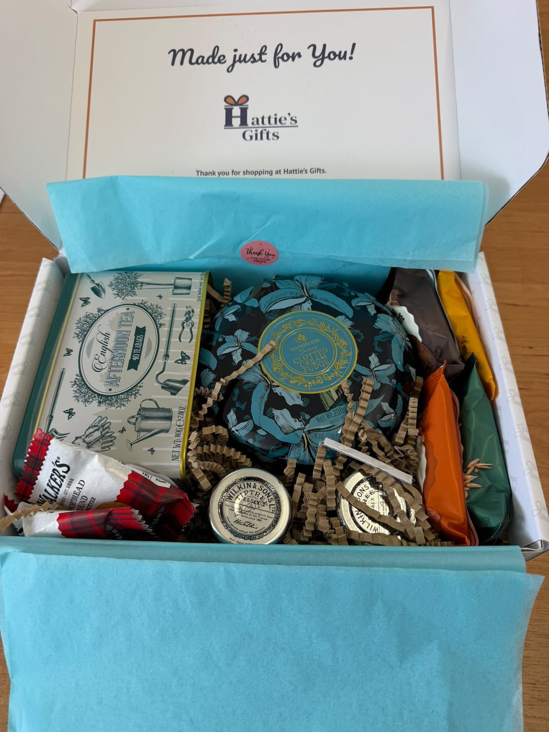 Customer photo review of Thank You Delights - Tea & Fudge Hamper