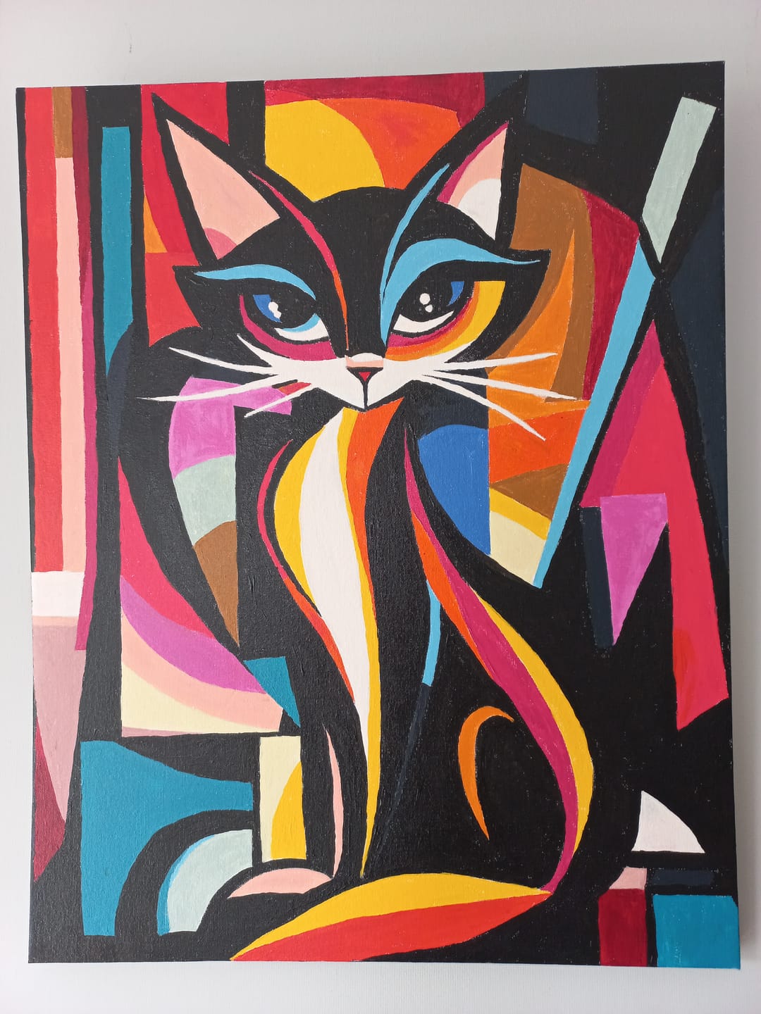 Customer photo review of Chat Abstrait Éclatant