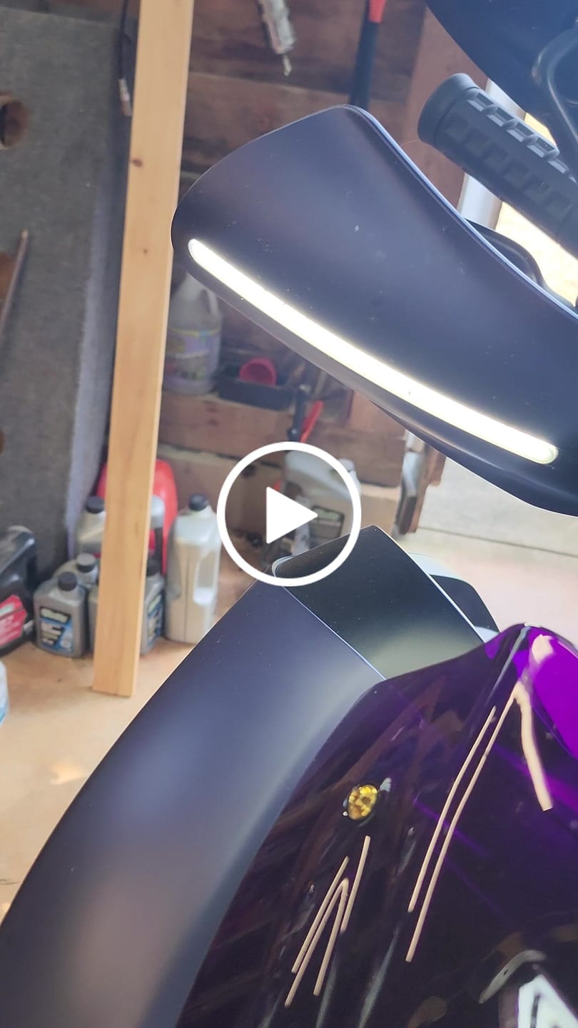 Customer video review of Color Matched hand guard with LED for Touring & Softails fit for 2009-2026