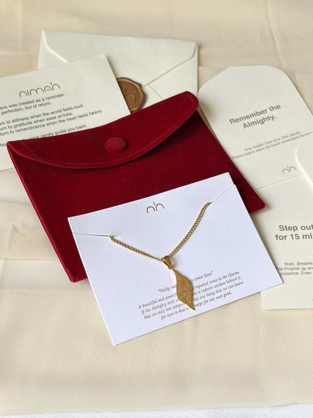Customer photo review of With Hardship Comes Ease Necklace