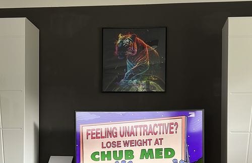 Customer photo review of Neon Tiger | Diamond Painting Kit