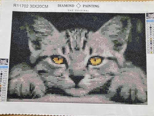 Customer photo review of The Relaxing Cat | Diamond Painting Kit