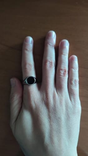 Customer photo review of Chevalière pierre ronde (argent)