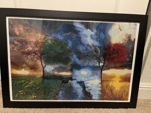 Customer photo review of Four seasons in one picture | Diamond Painting Kit