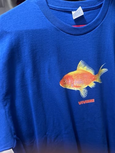 Customer photo review of Gold Fish T-Shirt Blue