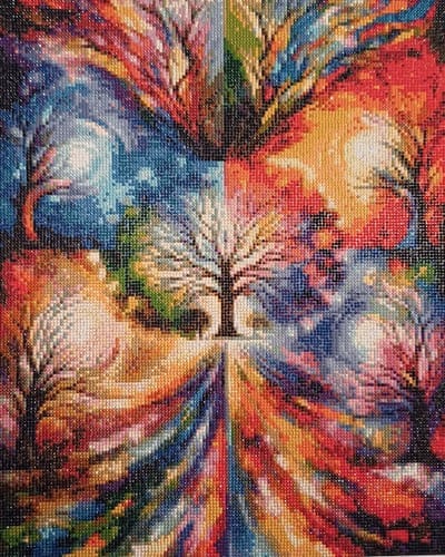 Customer photo review of Tree of the Seasons | Diamond Painting Kit