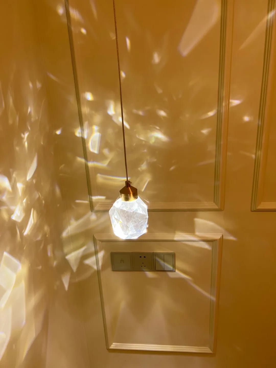 Customer photo review of Gold Crystal Drop Pendant Light for Kitchen Island, 15 cm