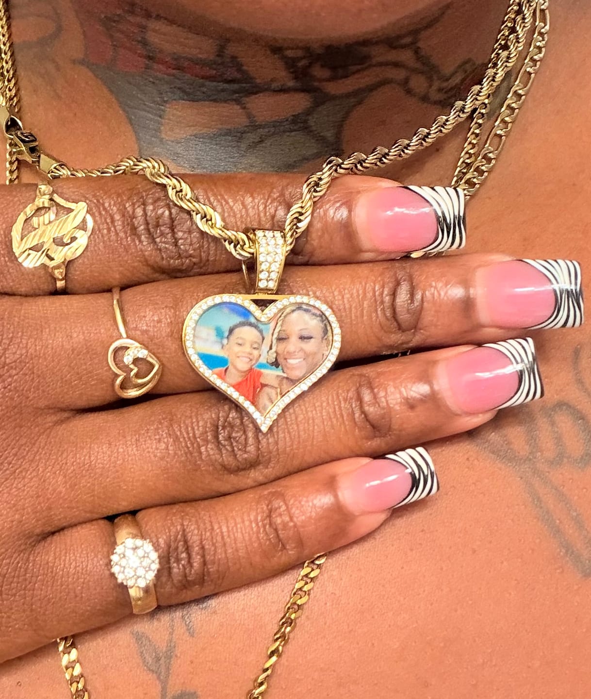 Customer photo review of Iced Photo Pendant w/ Cuban Chain