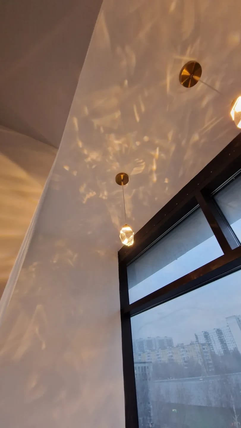 Customer photo review of Gold Crystal Drop Pendant Light for Kitchen Island, 15 cm