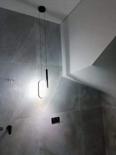 Customer photo review of Black Pendant Light for Bedroom, Acrylic Base, 30 cm