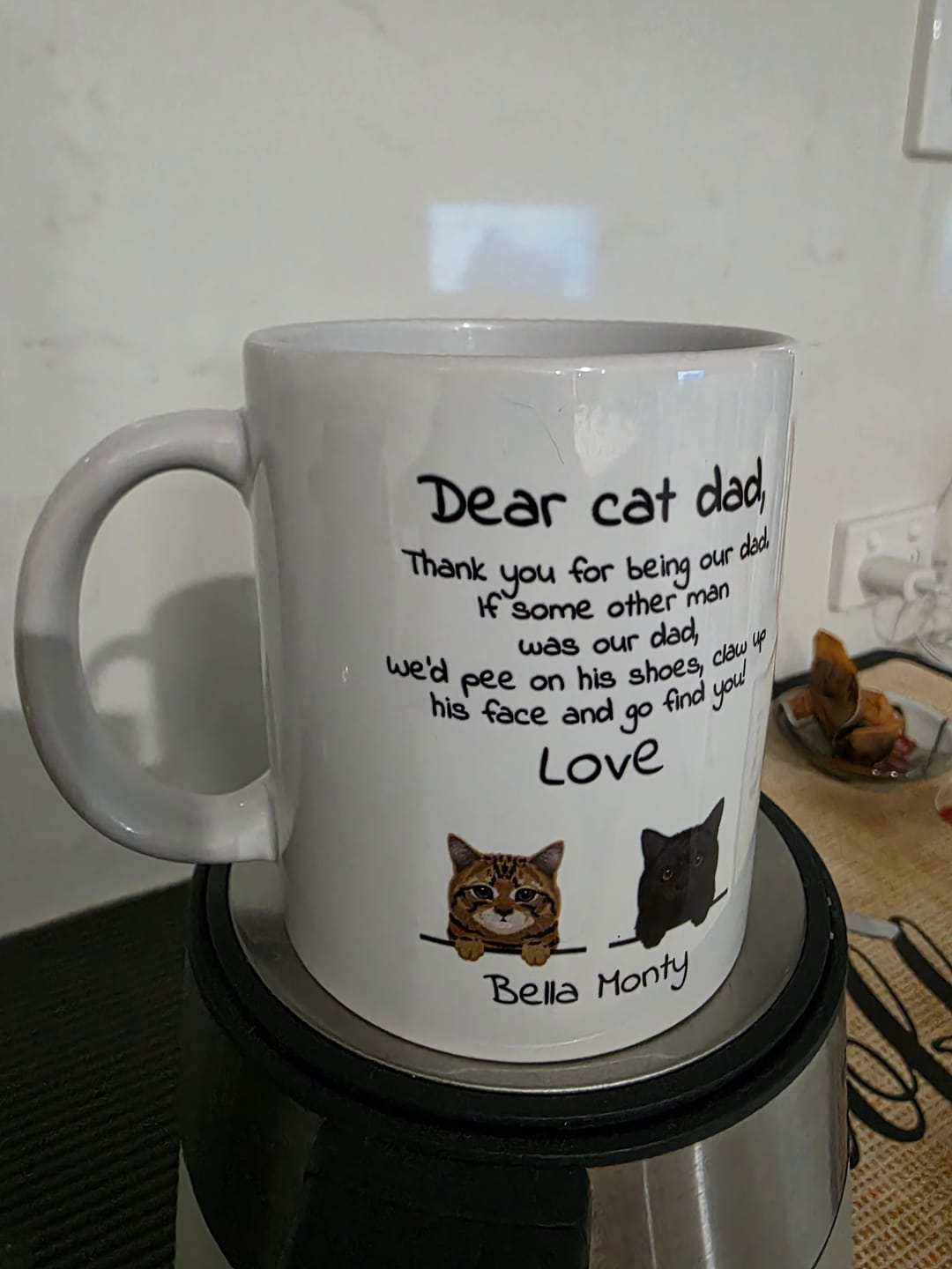 Customer photo review of Personalised Mug With Dog or Cat - Dear Pet Parent