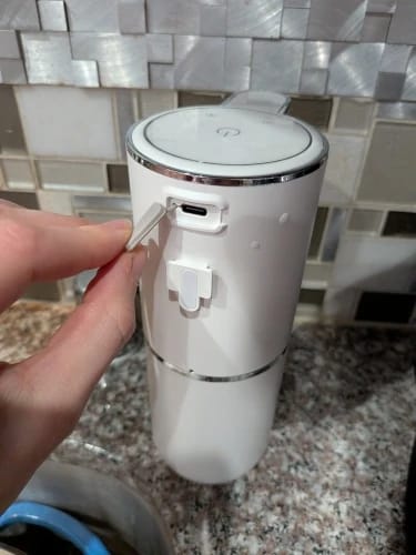 Customer photo review of Automatic Wall-Mounted Foaming Liquid Soap Dispenser Electric USB Charging Hand Sanitizer Dispenser for Hotels Bathrooms