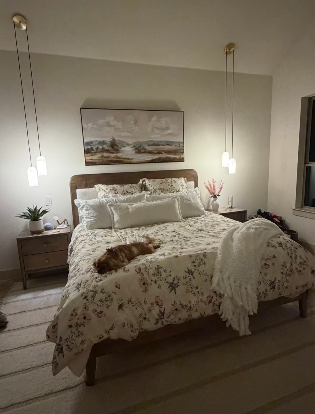 Customer photo review of Elegant Gold Bell Alabaster Adjustable Pendant Light