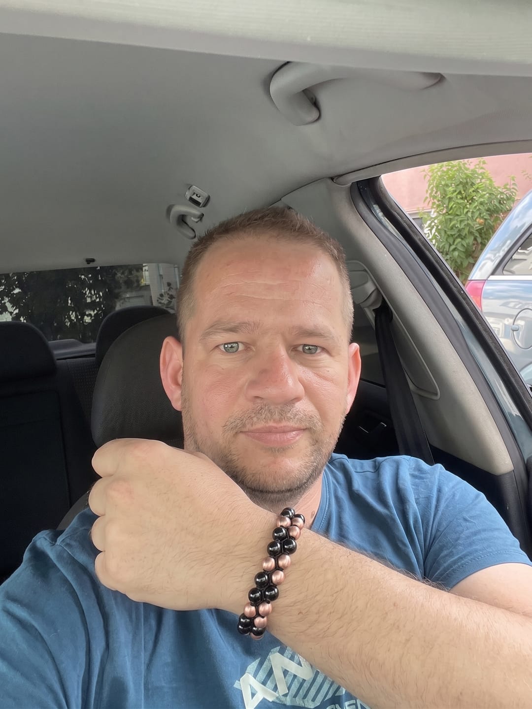 Customer photo review of Cuprion: Copper + Hematite bracelet