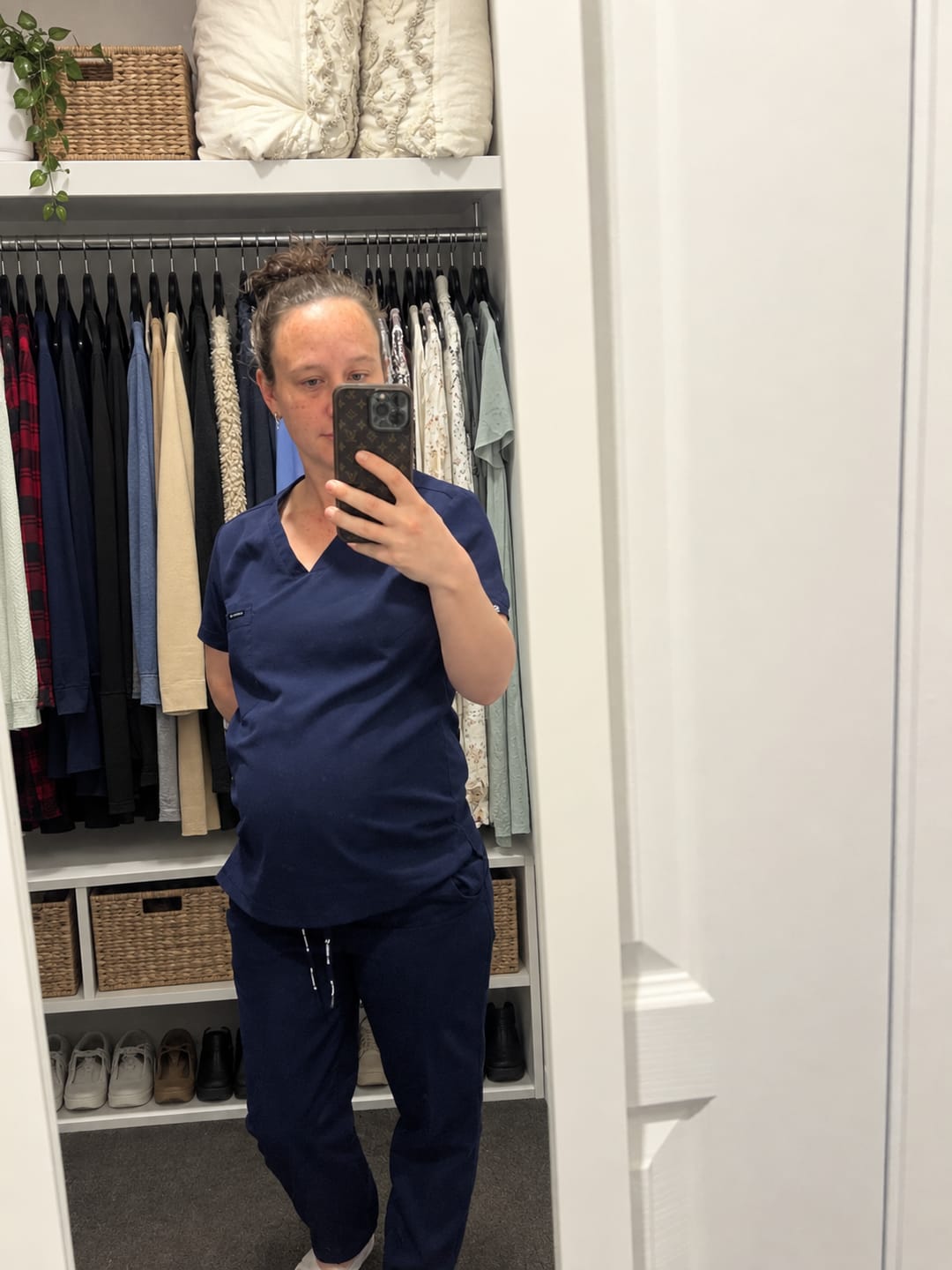 Customer photo review of FLORENCE Three Chest Pocket Scrub Top - Navy | SLTECH™