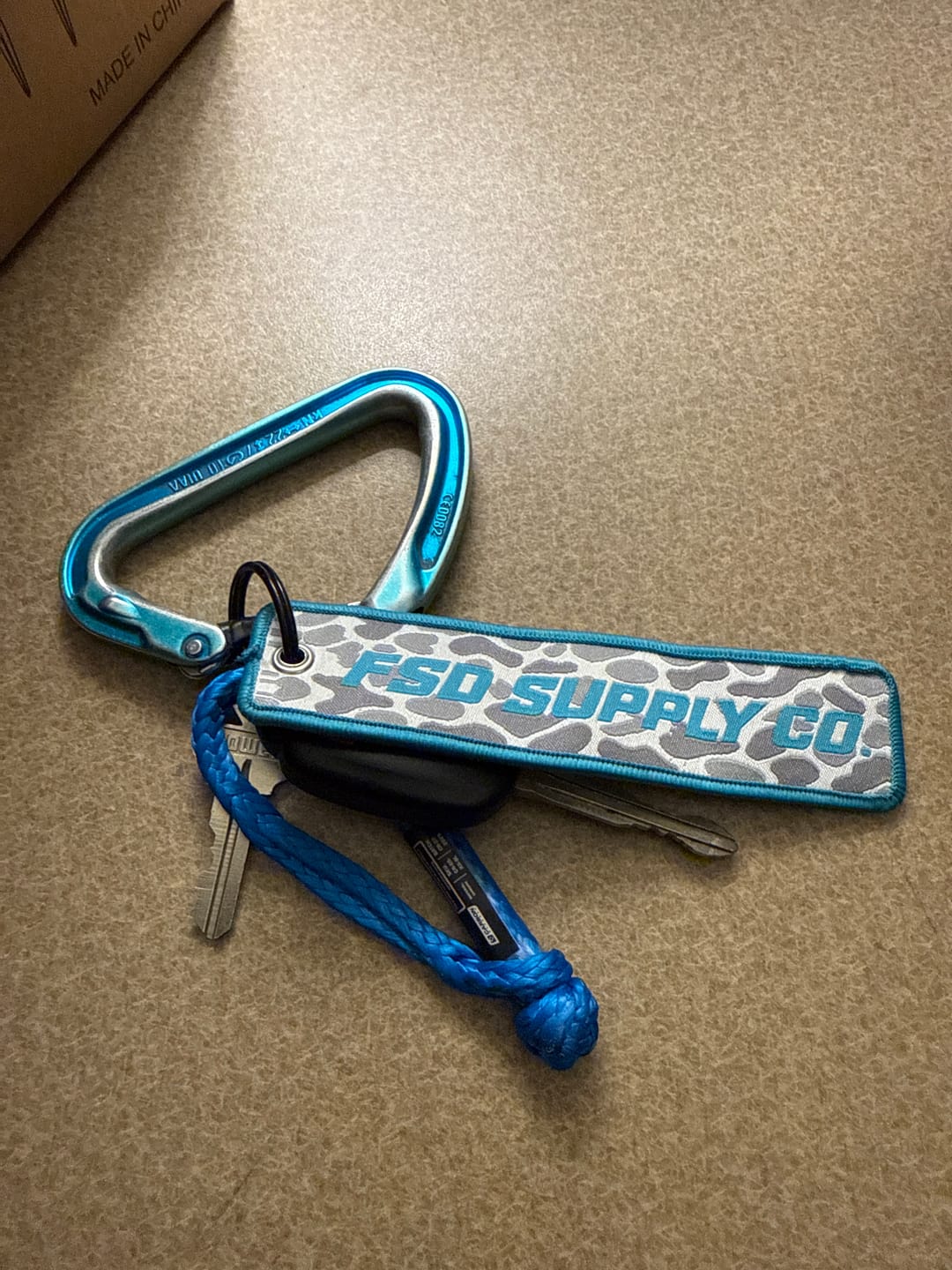 Customer photo review of FSD Blue & Camo Keychain