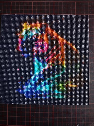 Customer photo review of Neon Tiger | Diamond Painting Kit