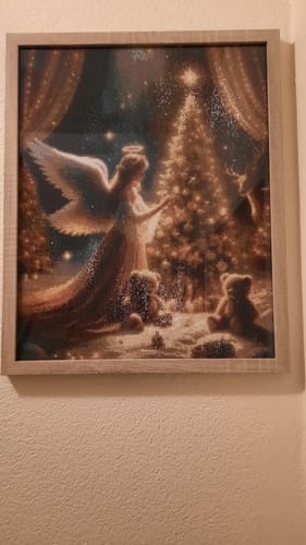 Customer photo review of Angel decorating Christmas tree | Diamond Painting Kit