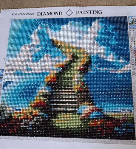 Customer photo review of Stairway to Heaven: A dream path | Diamond Painting Kit
