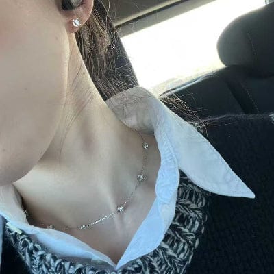 Customer photo review of Bezel Set Diamond Station Necklace
