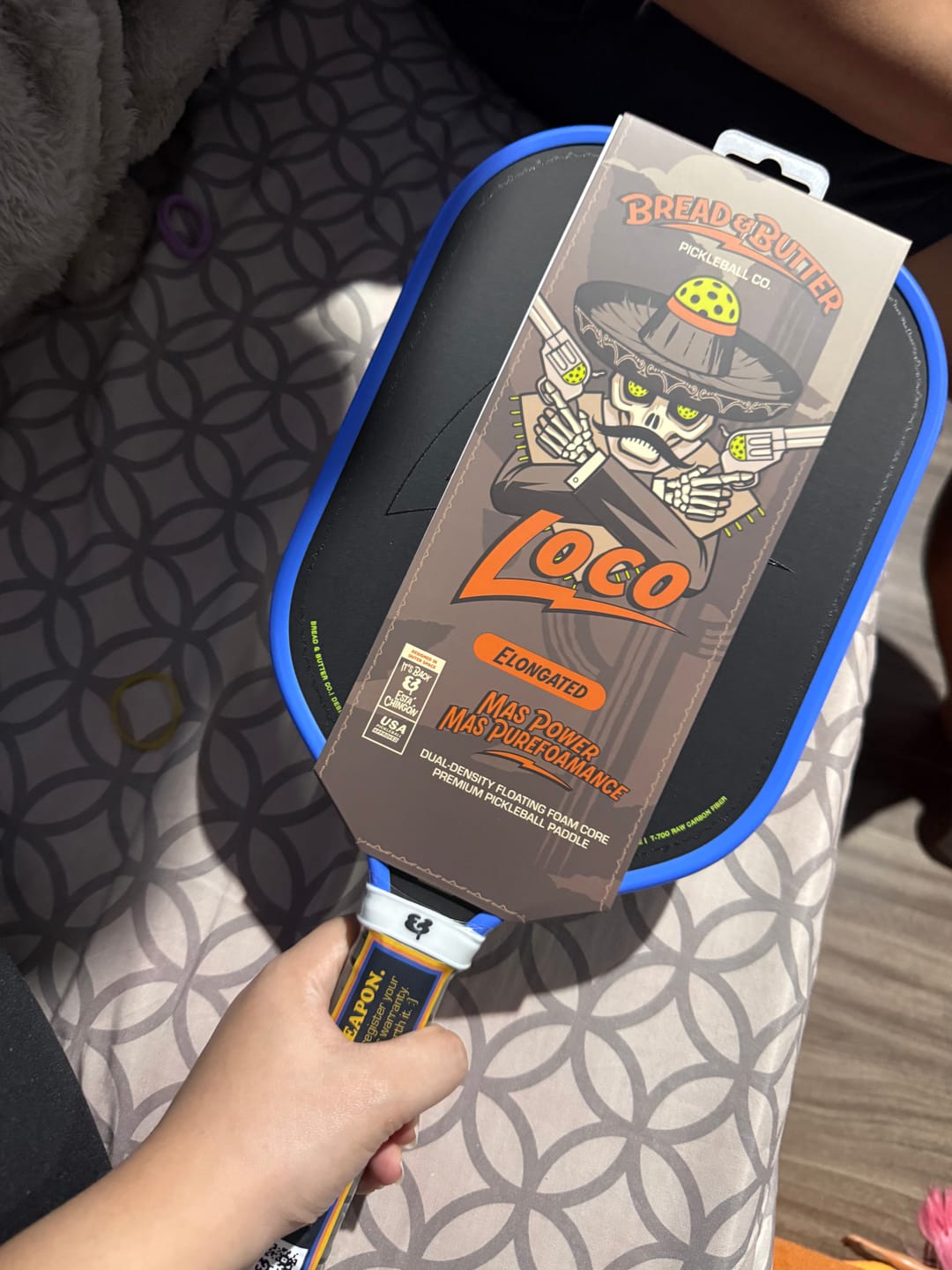 Customer photo review of The Loco 16mm Pickleball Paddle Elongated