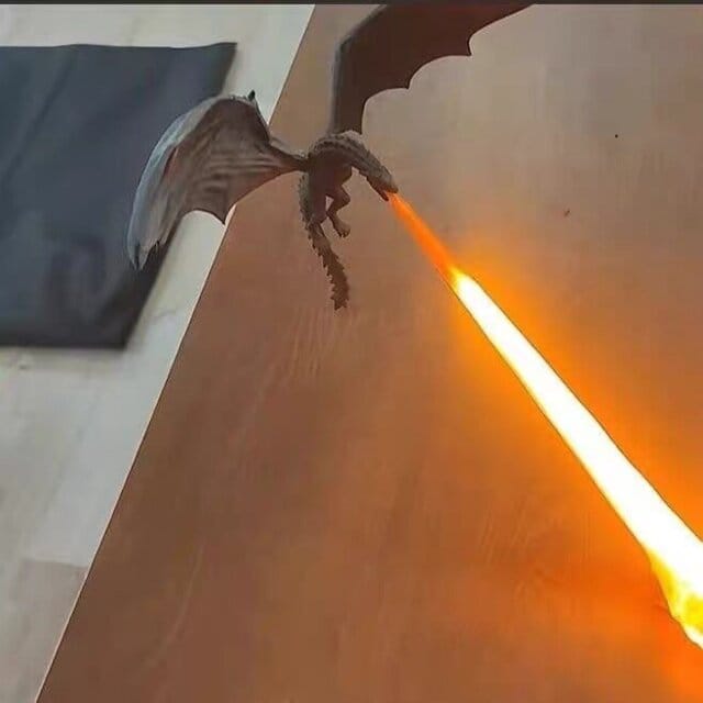 Customer photo review of NightFire Flying Dragon LED Lamp – 3D Printed Glowing Desk & Room Decor