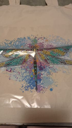 Customer photo review of Dragonfly | Diamond Painting Tote Bag Kit