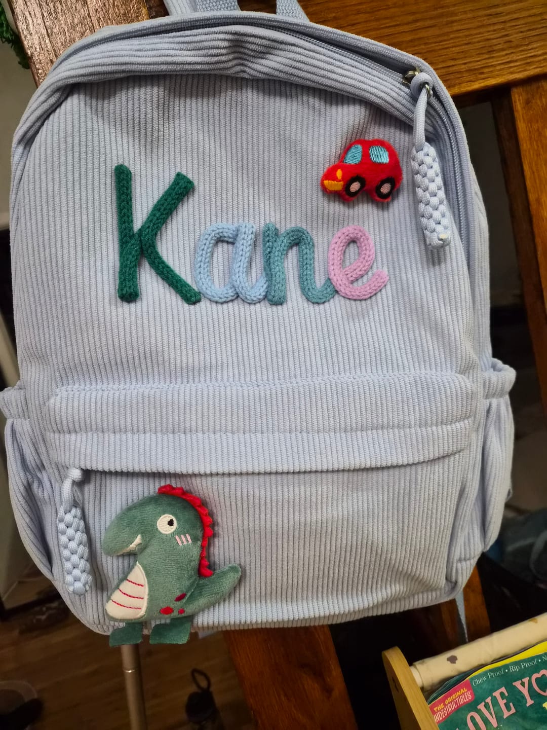 Customer photo review of K&C - Personalized Knitted Backpack