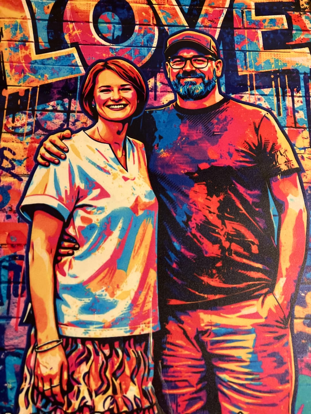 Customer photo review of Streetart Love – Gepersonaliseerde poster met streetart-effect voor koppels