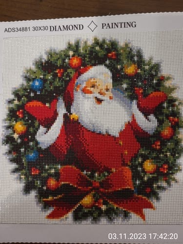 Customer photo review of Christmas wreath | Diamond Painting Kit