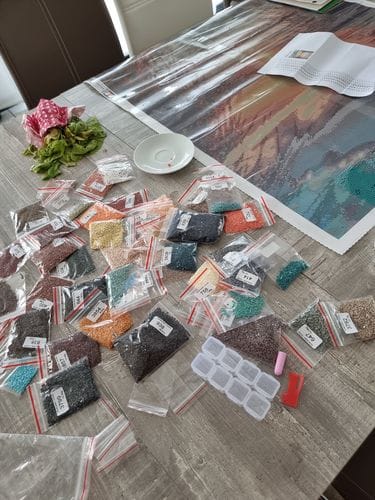 Customer photo review of Sunset, dunes | Diamond Painting Kit