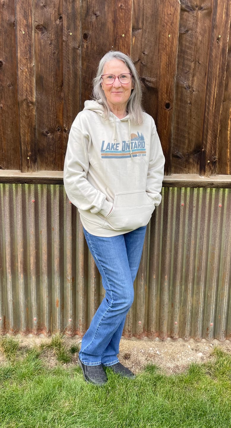 Customer photo review of Lake Ontario Retro Stripe Hoodie