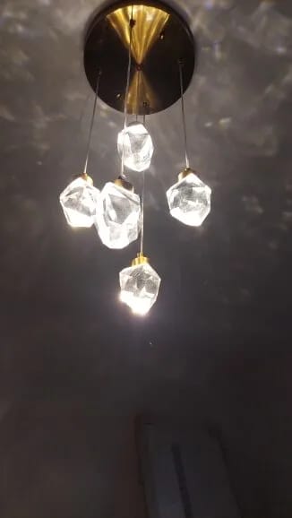 Customer photo review of Gold Crystal Drop Pendant Light for Kitchen Island, 15 cm