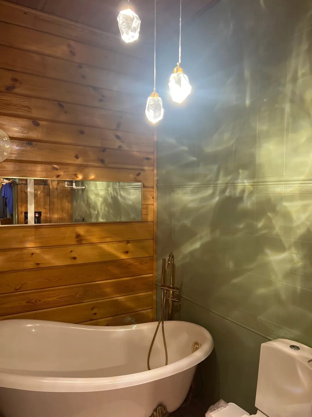 Customer photo review of Gold Crystal Drop Pendant Light for Kitchen Island, 15 cm