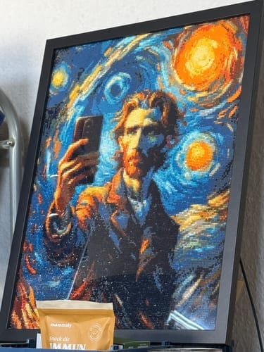 Customer photo review of Selfie in Van Gogh Style | Diamond Painting Kit