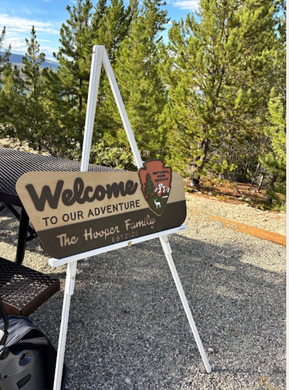 Customer photo review of 3D National Park Service Family Name Welcome Sign (Deer Design)