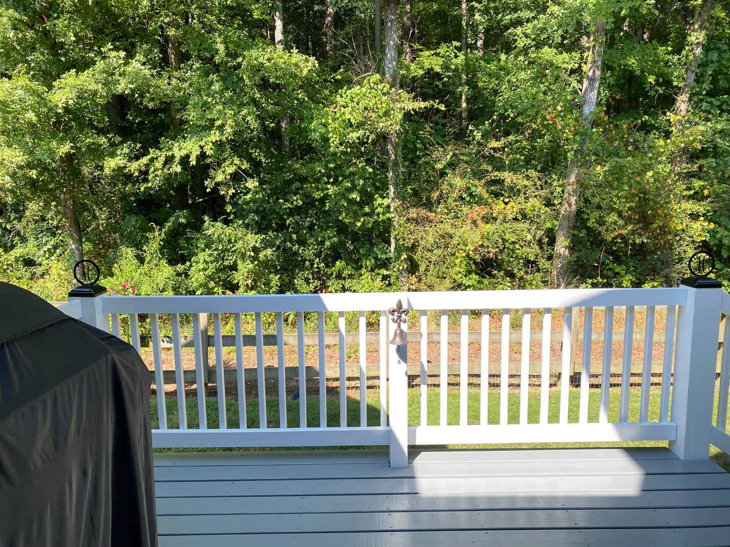 Customer photo review of Monogram Fence Post Cap (Multiple Post Sizes Available)